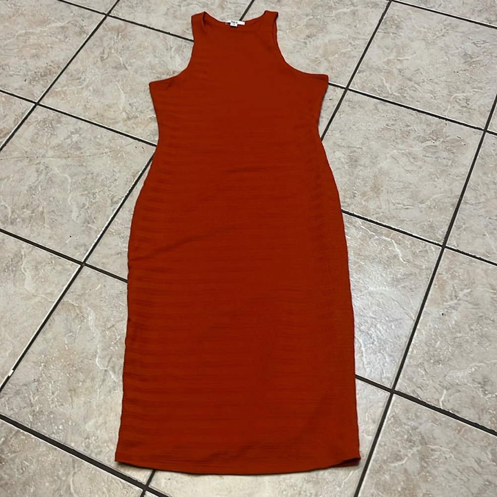 Bar III Orange Bodycon Dress XS NWOT